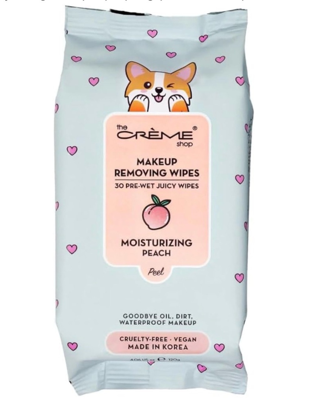 The Crème Shop Moisturizing Peach Makeup Removing Wipes - Pink